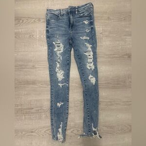 American Eagle Distressed Blue Jeans size 4